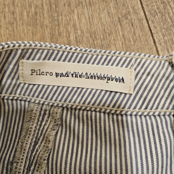 Pilcro Blue and White Striped Mini Skirt - Picture 4 of 7